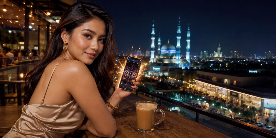 Selangor user receiving vip4k cashback bonus in stylish Malay attire
