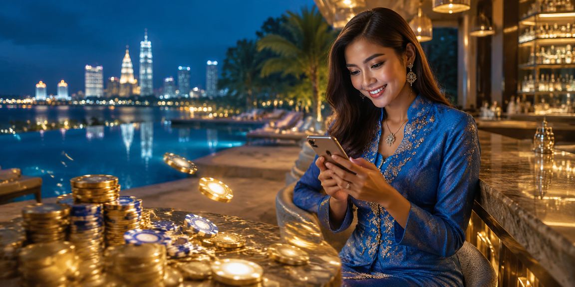 Seremban user in baju kurung easily claiming a vip4k deposit bonus